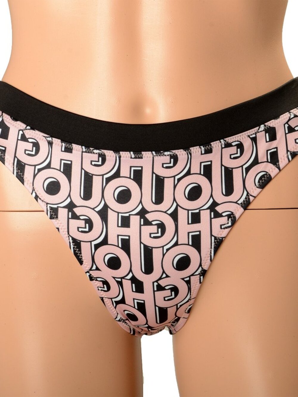 Hugo Boss Women's "Mid Rise New Retro" Logo Print Swim Bikini Bottom US M IT 42